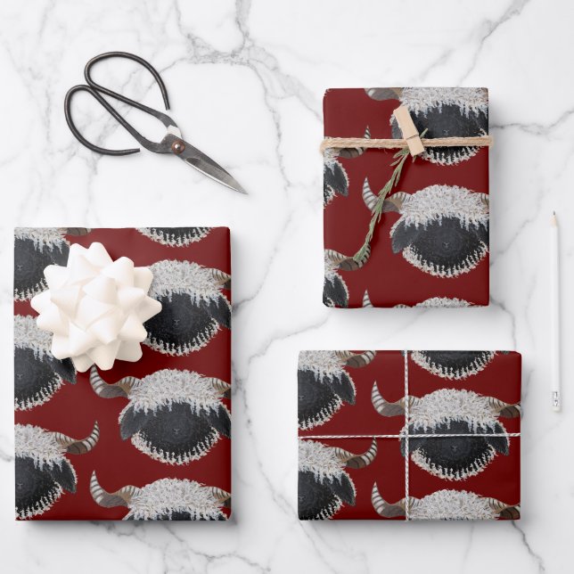 Valais Blacknose Christmas wrapping paper  (Front)