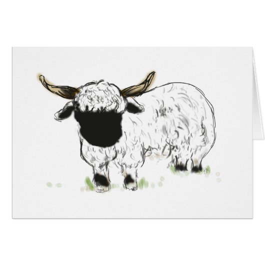 Valais blacknose sheep cards (Front Horizontal)