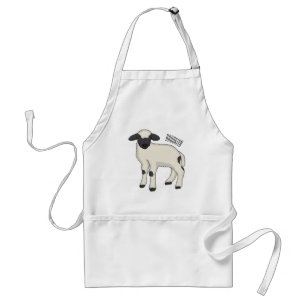 Valais Blacknose sheep cartoon illustration Adult Apron
