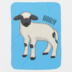 Valais Blacknose sheep cartoon illustration Baby Blanket
