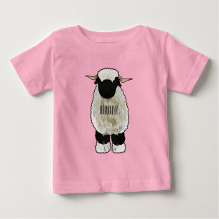 Valais Blacknose sheep cartoon illustration Baby T-Shirt