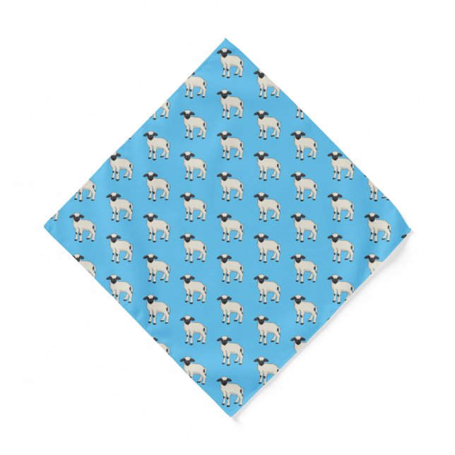 Valais Blacknose sheep cartoon illustration Bandana (Front)