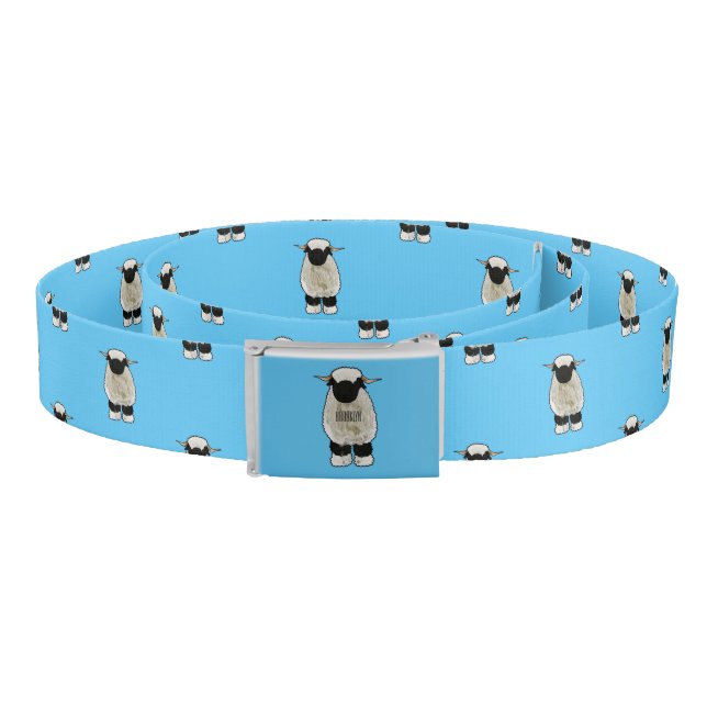 Valais Blacknose sheep cartoon illustration Belt (Coil)