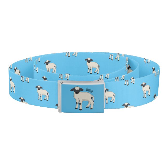 Valais Blacknose sheep cartoon illustration Belt (Coil)