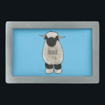 Valais Blacknose sheep cartoon illustration Belt Buckle<br><div class="desc">Valais Blacknose sheep cartoon illustration</div>