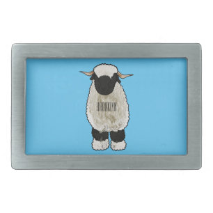 Valais Blacknose sheep cartoon illustration Belt Buckle