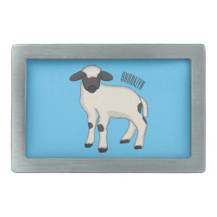 Valais Blacknose sheep cartoon illustration Belt Buckle