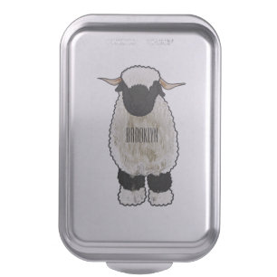 Valais Blacknose sheep cartoon illustration Cake Pan