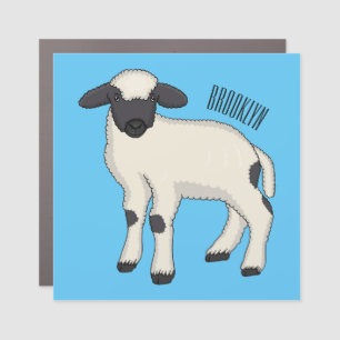 Valais Blacknose sheep cartoon illustration Car Magnet