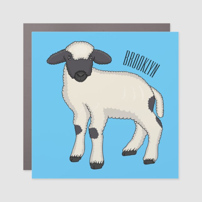 Valais Blacknose sheep cartoon illustration  Car Magnet (Front)