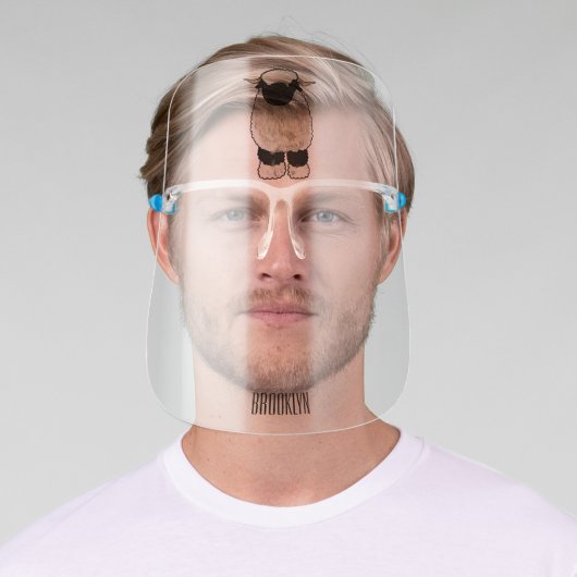 Valais Blacknose sheep cartoon illustration Face Shield (Insitu)