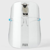 Valais Blacknose sheep cartoon illustration Face Shield (Front)
