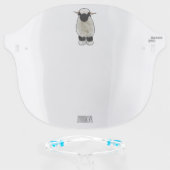 Valais Blacknose sheep cartoon illustration Face Shield (Front w/Glasses)