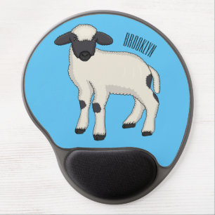 Valais Blacknose sheep cartoon illustration Gel Mouse Pad
