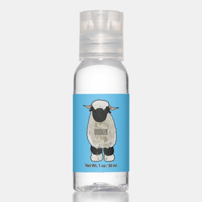Valais Blacknose sheep cartoon illustration Hand Sanitizer (Front)