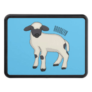 Valais Blacknose sheep cartoon illustration Hitch Cover