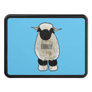 Valais Blacknose sheep cartoon illustration Hitch Cover