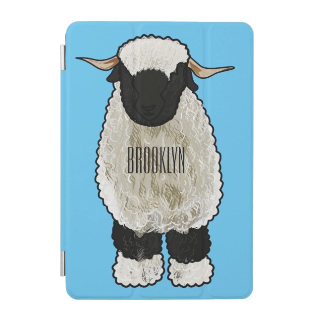 Valais Blacknose sheep cartoon illustration iPad Mini Cover (Front)