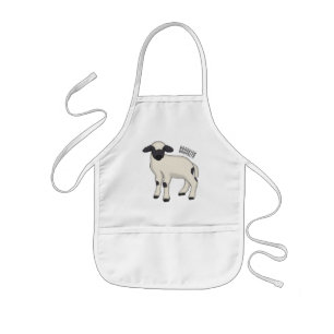 Valais Blacknose sheep cartoon illustration Kids' Apron