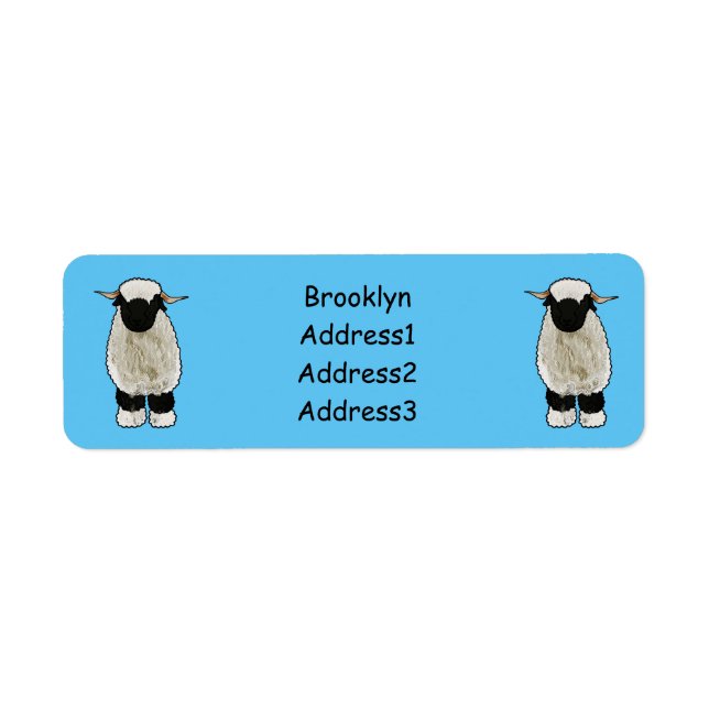 Valais Blacknose sheep cartoon illustration Label (Front)