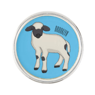 Valais Blacknose sheep cartoon illustration Lapel Pin