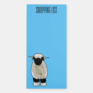 Valais Blacknose sheep cartoon illustration Magnetic Notepad