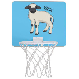 Valais Blacknose sheep cartoon illustration Mini Basketball Hoop