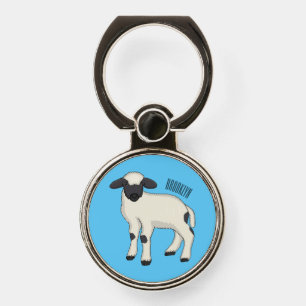 Valais Blacknose sheep cartoon illustration Phone Ring Stand