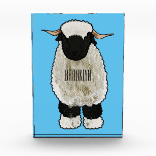 Valais Blacknose sheep cartoon illustration Photo Block