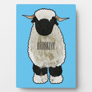 Valais Blacknose sheep cartoon illustration Plaque