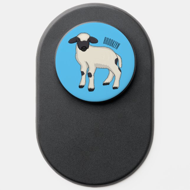Valais Blacknose sheep cartoon illustration PopSocket (Popsocket)