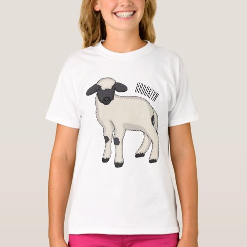 Valais Blacknose sheep cartoon illustration T_Shirt