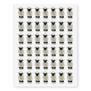 Valais Blacknose sheep cartoon illustration Temporary Tattoos