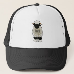 Valais Blacknose sheep cartoon illustration Trucker Hat