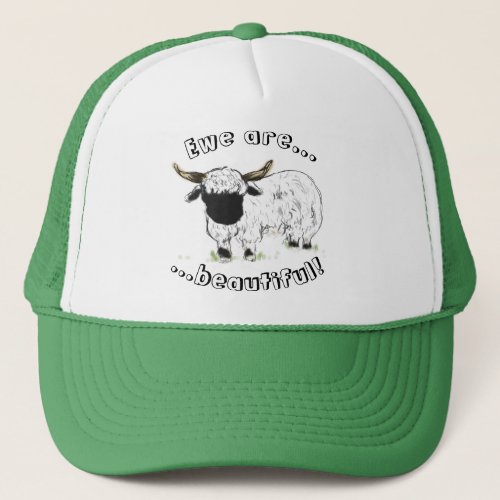 Valais blacknose sheep _ Ewe are beautiful Trucker Hat
