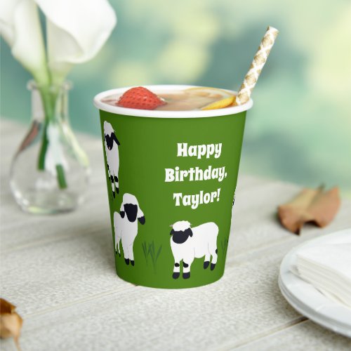 Valais Blacknose Sheep Farm Themed Party Paper Cups