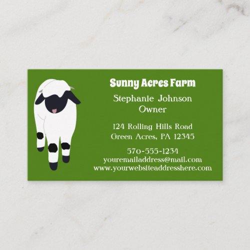 Valais Blacknose Sheep Farmers Wool Farm Business Card