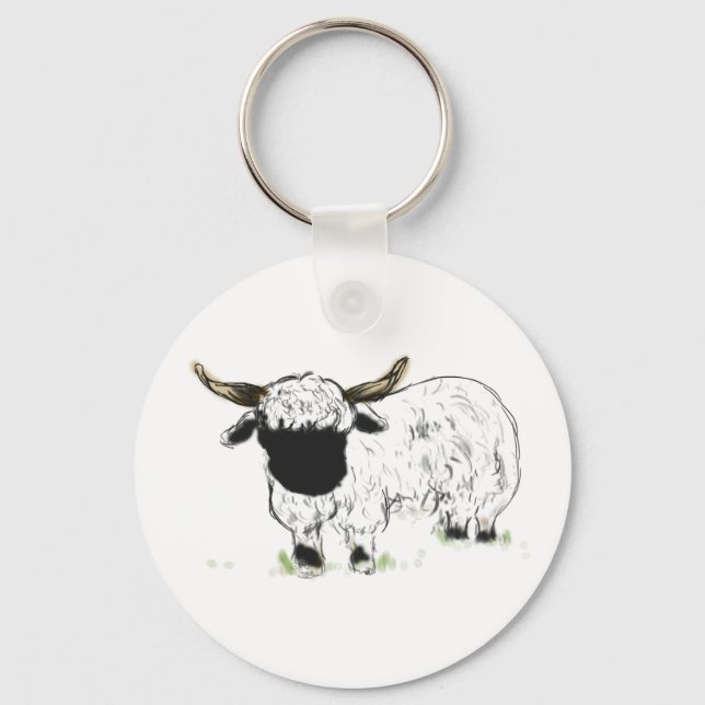 Valais blacknose sheep keychain (Front)