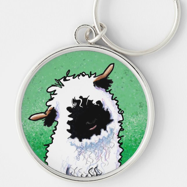Valais Blacknose Sheep Keychain (Front)