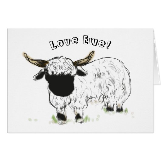 Valais blacknose sheep - Love Ewe! Cards (Front Horizontal)