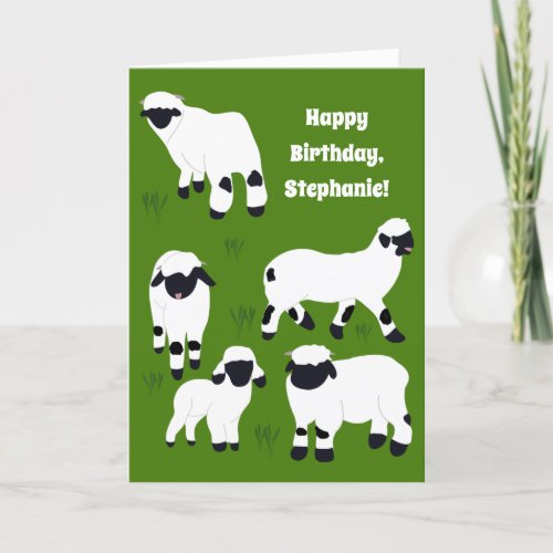Valais Blacknose Sheep Personalized Birthday Card