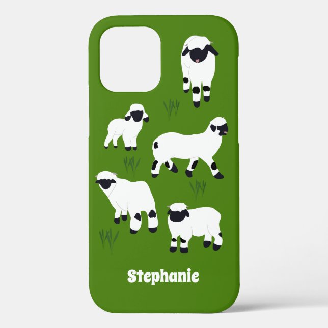 Valais Blacknose Sheep Personalized Farmers Case-Mate iPhone Case (Back)