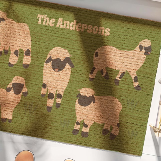 Valais Blacknose Sheep Personalized Farmers Fiber Doormat (Creator Uploaded)