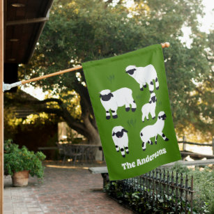 Valais Blacknose Sheep Personalized Farmers House Flag