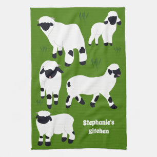 Valais Blacknose Sheep Personalized Farmers Kitchen Towel