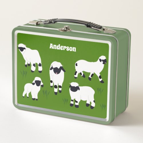 Valais Blacknose Sheep Personalized Farmers Metal Lunch Box