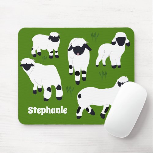 Valais Blacknose Sheep Personalized Farmers Mouse Pad