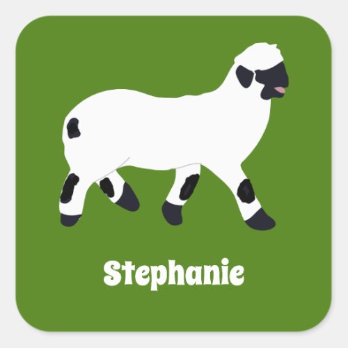 Valais Blacknose Sheep Personalized Square Sticker