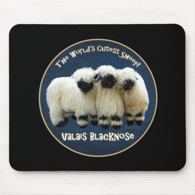 Valais Blacknose - World's Cutest Sheep! Mouse Pad (Front)