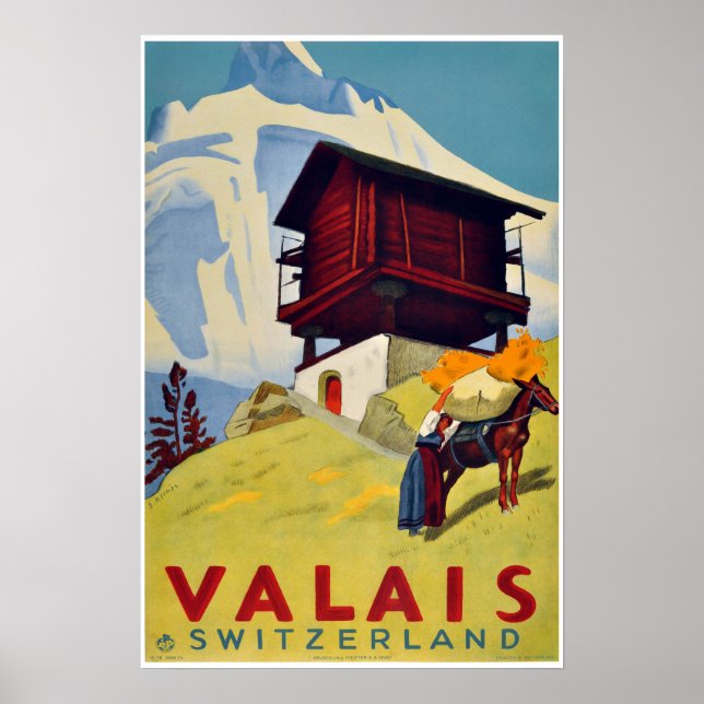 Valais,Switzerland,Suisse,Ski Poster (Front)